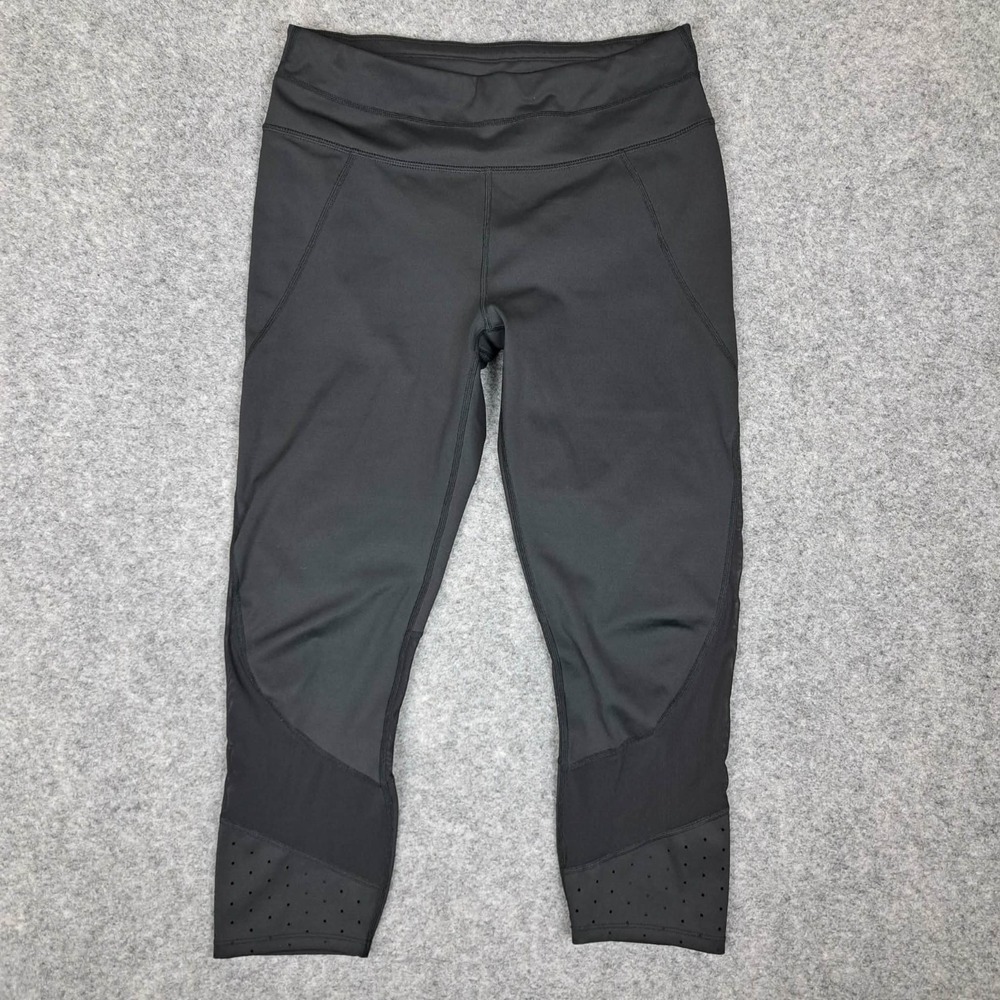 Athleta Capri Yoga Workout Leggings Women's Medium Black Nylon/Spandex‎ GYM